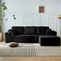 Modern Living Room Furniture Set L-Shape Convertible Couch Bed Sectional Sofa Foam Compression