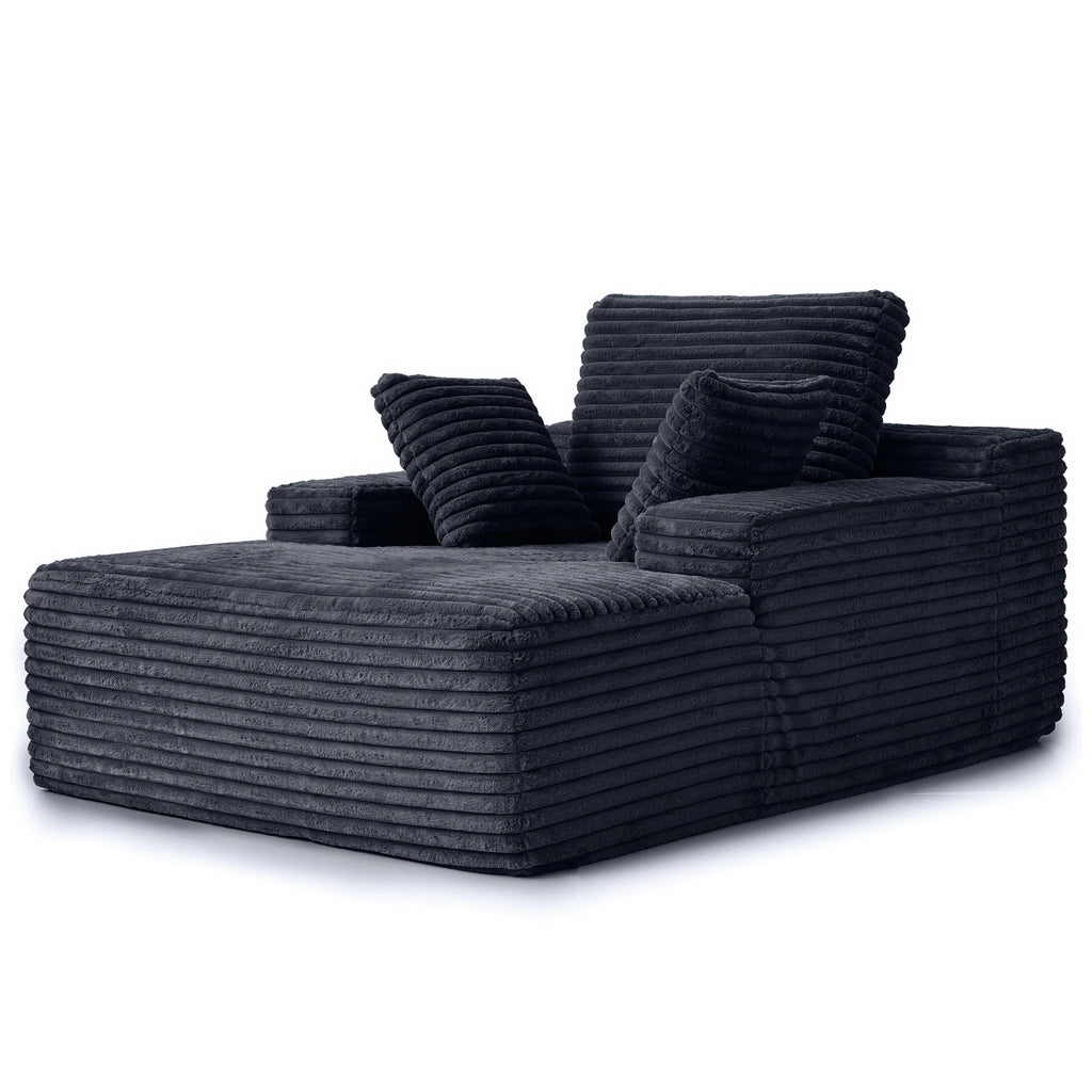 Nordic Corduroy Boneless Single Sofa Bed – Vacuum Compressed Reading Lounge Chair