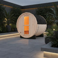 Premium White Pine Barrel Sauna Outdoor Steam Sauna for Backyard, Garden and Outdoor Spa Relaxation