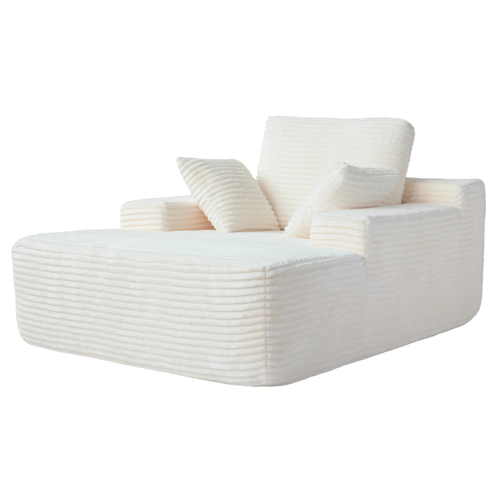 Nordic Corduroy Boneless Single Sofa Bed – Vacuum Compressed Reading Lounge Chair