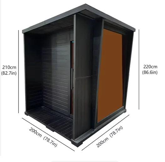 Luxury Modern Sauna Cabin Kit Red Cedar Interior & Hemlock Exterior Outdoor Steam Sauna for 4 Person