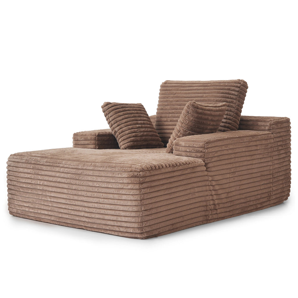 Nordic Corduroy Boneless Single Sofa Bed – Vacuum Compressed Reading Lounge Chair