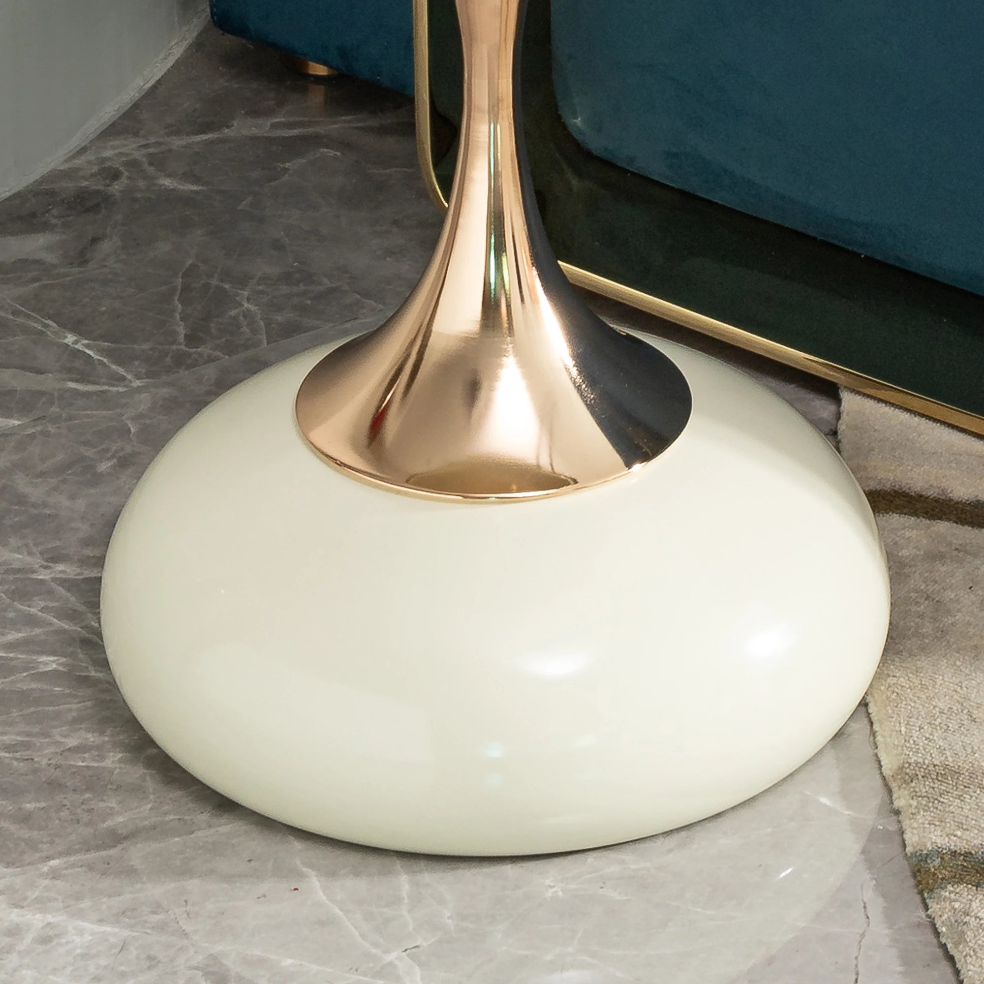 French Contemporary Round Side Table – Luxury Waist Design for Small Spaces