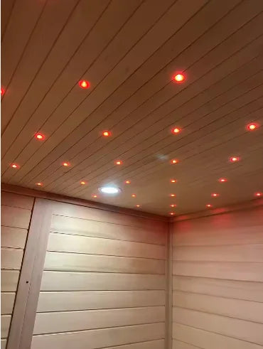 Luxury Modern Sauna Cabin Kit Red Cedar Interior & Hemlock Exterior Outdoor Steam Sauna for 4 Person