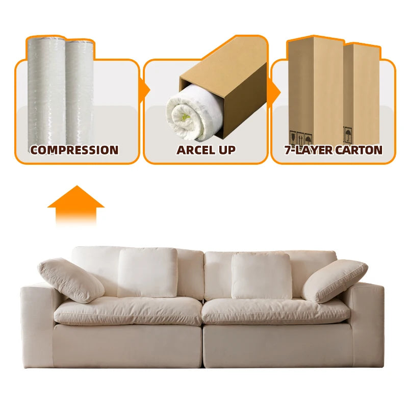 Modular Sectional Foam Sofa – Vacuum Compressed & Space-Saving