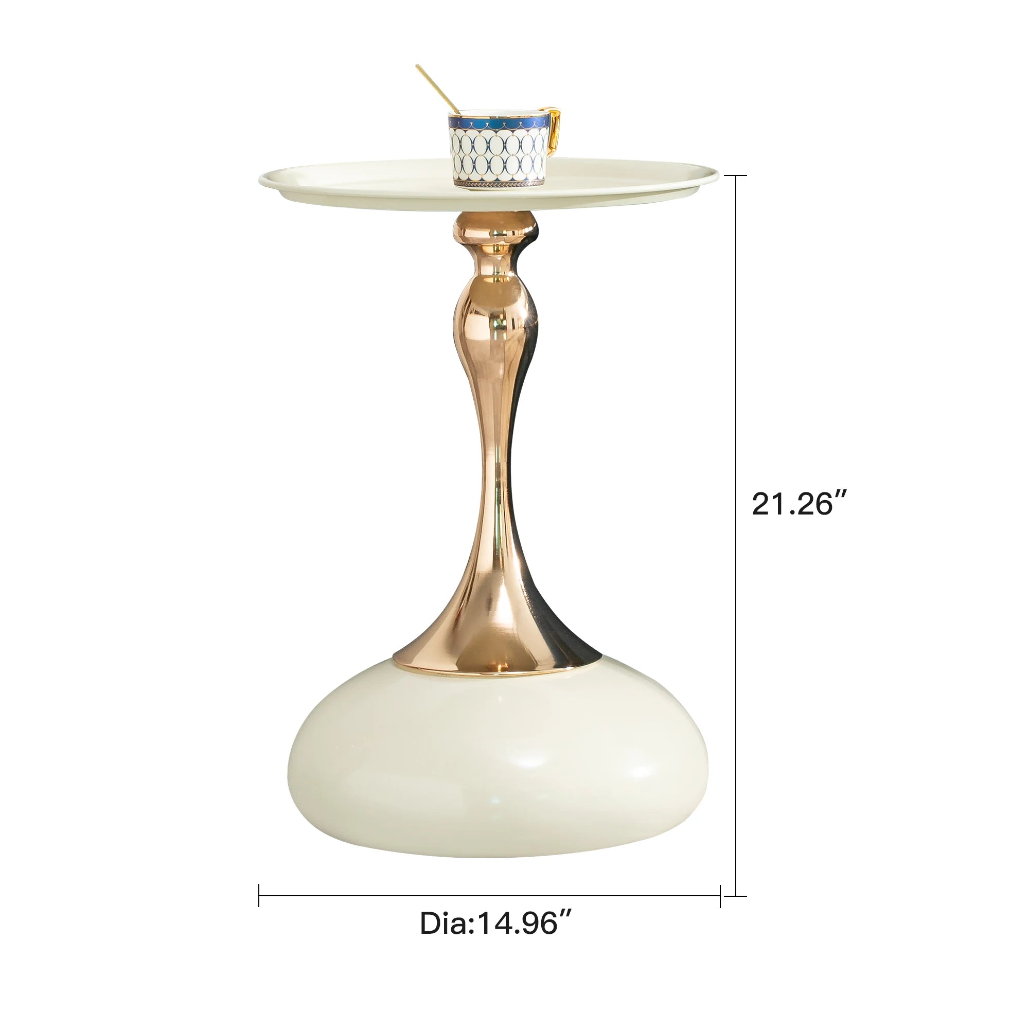 French Contemporary Round Side Table – Luxury Waist Design for Small Spaces