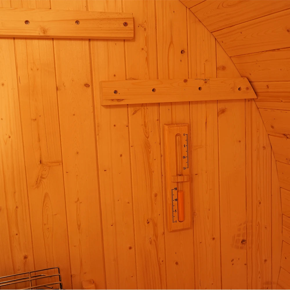 Premium White Pine Barrel Sauna Outdoor Steam Sauna for Backyard, Garden and Outdoor Spa Relaxation